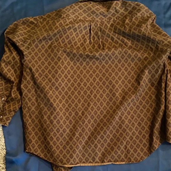 90sTommy Hilfiger Men's Brown Geometric Shirt Xl - Picture 5 of 5